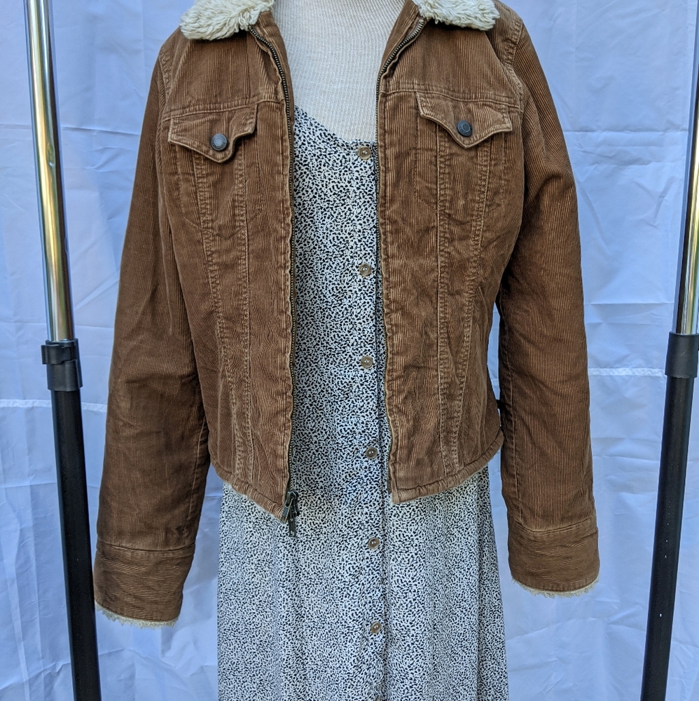 Abercrombie and Fitch Corduroy Shearling Jacket - Picture 3 of 8
